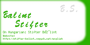 balint stifter business card